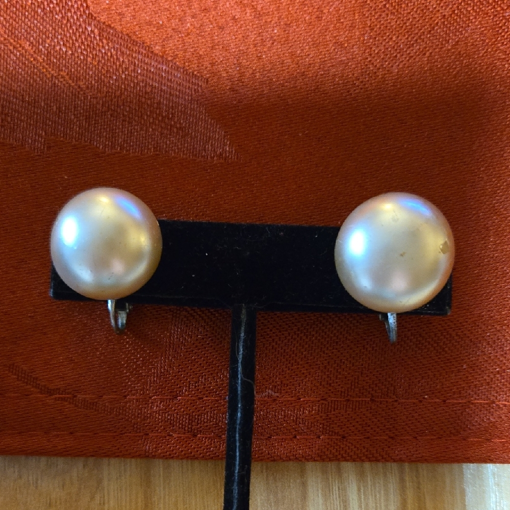 Pearl Earrings Vintage Marked Japan